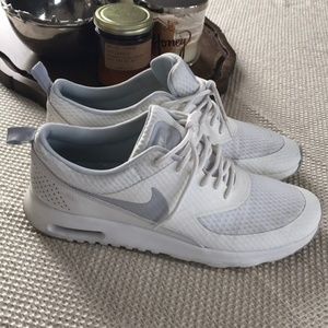 White and grey Nike Thea airmax